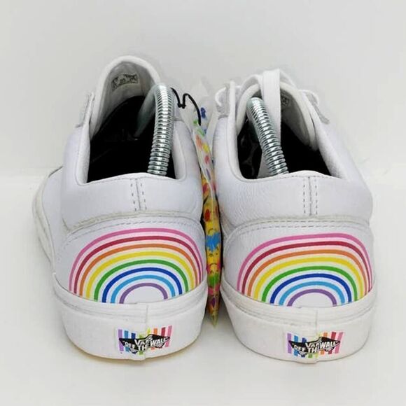 VANS UA Old Skool Flour Shop Women's Rainbow White Designer Sneakers- sz. 10 1/2 - Picture 4 of 6